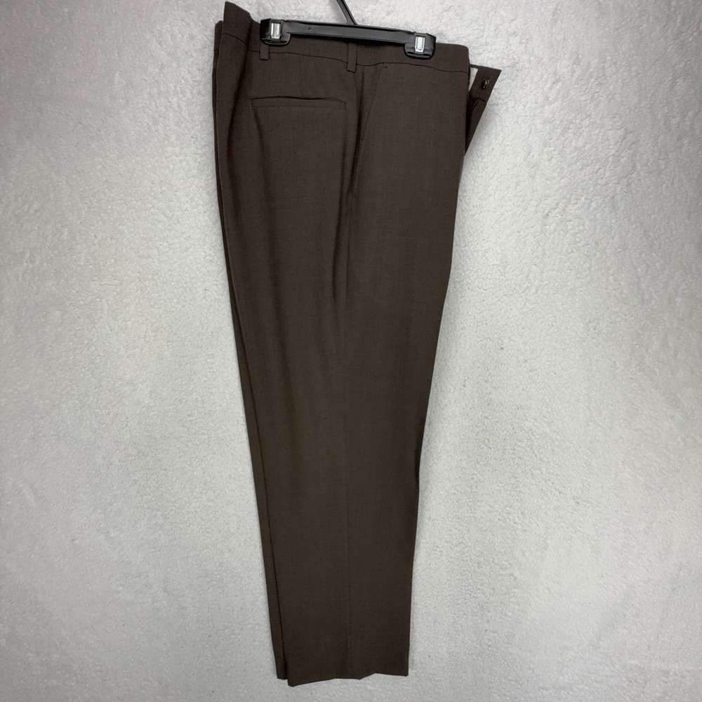 Glen Oaks Mens Brown Wool Blend Dress Pants Trousers 38x30 M4013G019 New - Picture 3 of 6